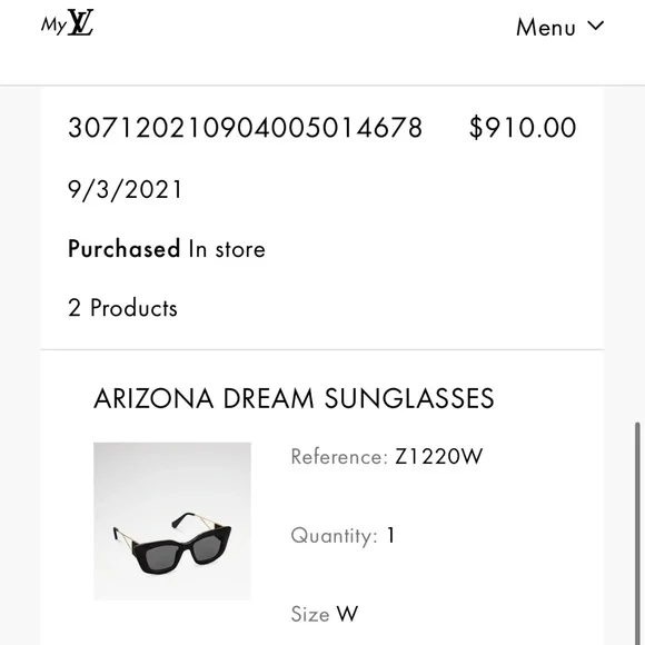 Louis Vuitton Sunglasses Black/Gold - Picture 7 of 8